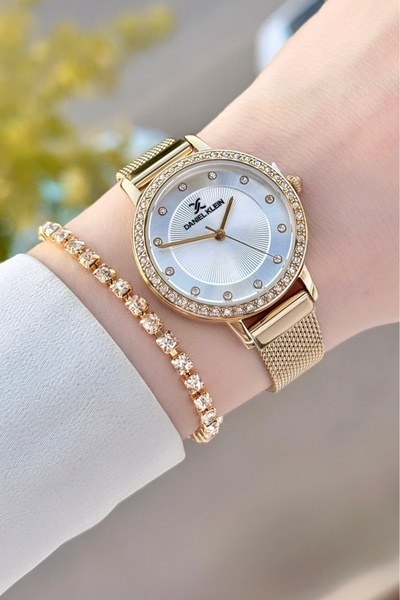 Daniel Klein Sarı Renk Ayarlanabilir Kordonlu Kadın Kol Saati Ve Bileklik Dkg...