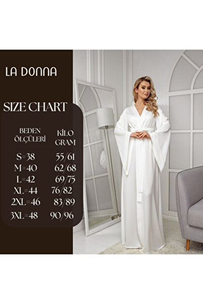 La Donna Μακρύ σατέν κιμονό - Flared Silky, Morning Bride