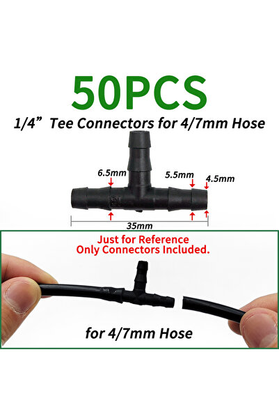Choice5 H-50pcs 50pcs Barbed Connectors Irrigation Fittings Drip Irrigation B...