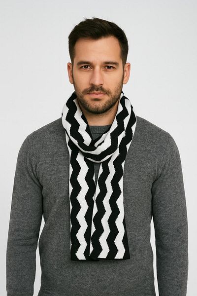 Sebir Moda Zigzag Patterned Knitwear Scarf