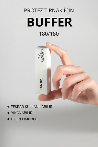 MOMO professional مبرد أظافر 180/180 أبيض 10 سم