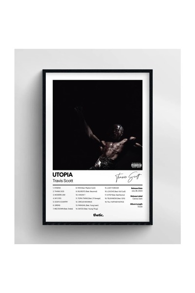 Thetic Travis Scott Utopıa Albüm Koleksiyonu PREMIUM Spotify Poster
