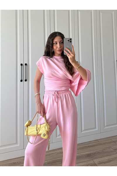 manana fashion SET DE EȘEF ÎMBRĂCĂMINTE TREND YARASA KOL TSHIRT ŞI PANTALON