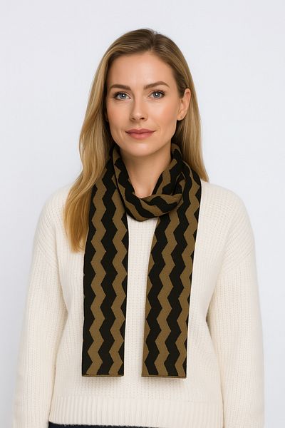 Sebir Moda Zigzag Patterned Knitwear Scarf