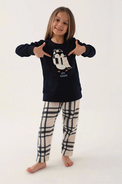 Arnetta Little Penguin Navy Blue Girl's Long Sleeve Pajama Set