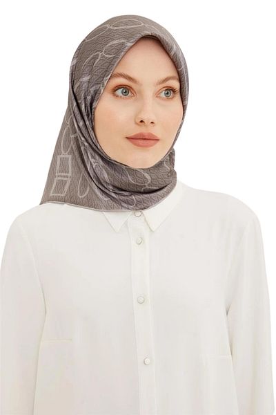 Armine Σειρά Nostalgia Twill μεταξωτό μαντίλι 8925D-32 Γεωμετρικό σχέδιο ΓΚΡΙ