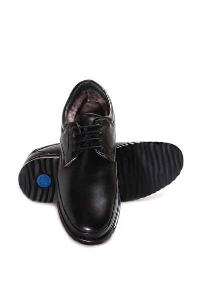 Ayakkabıhane Pantofi casual de zi cu zi pentru bărbați, negri, cu blană la in...