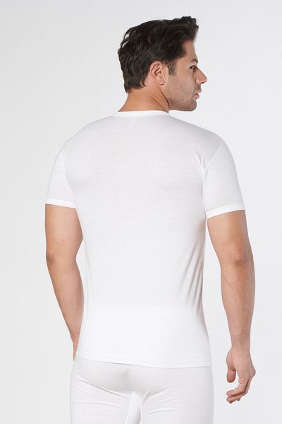 FAAL Ανδρικό μισό μανίκι 0 γιακά μπλουζάκι από 100% βαμβακερό χτενισμένο μονόκλινο