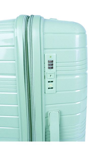 Generic W.o.k-3 Piece Luggage Set–20", 24", 28" Hard Shell Trolleys With Spinner Wheels & Number Lock(GREEN)