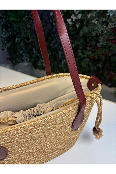 MaVaux Miami Straw Look Special Handle Inner Lined Shoulder Bag