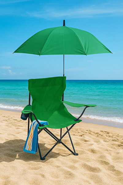 homenter Şemsiyeli Katlanabilir Plaj Koltuğu – Taşınabilir Gölgelikli Kamp, Plaj Şezlongu