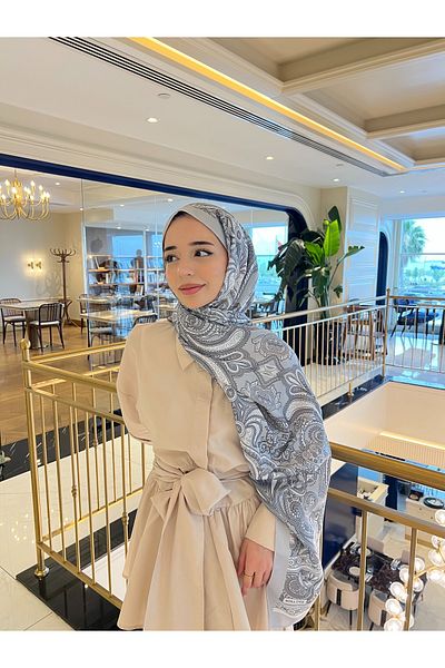 Mira İpek Retro Patterned Cotton Shawl Aura Series