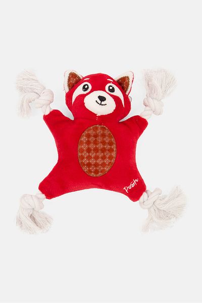 Posh Paws Woodland Knotted Limbsred Dog Chew Toy, Red