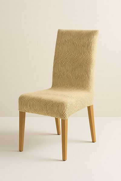 Özlü Home Κάλυμμα καρέκλας Jacquard, Ελαστικό, Ελαστικό κάλυμμα καρέκλας, 1 τεμάχιο μπεζ