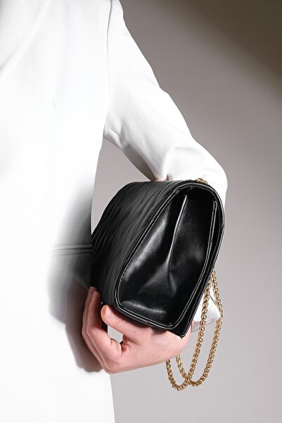Marjin Women's Gold Chain Shoulder Bag Delbin Black