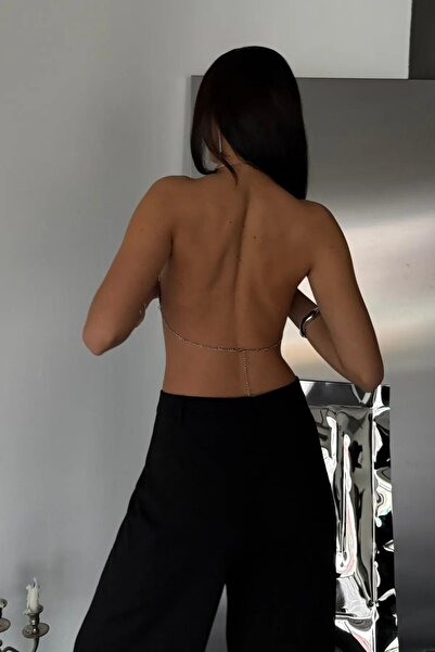 Miss Kurdele Taş Detaylı Zırh Crop Top