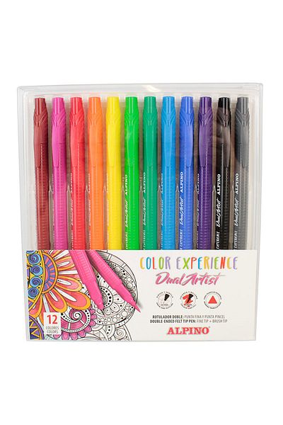 Alpıno Ar-000186 Dual-Way Dual Artist12 Color Felt Tip Pen