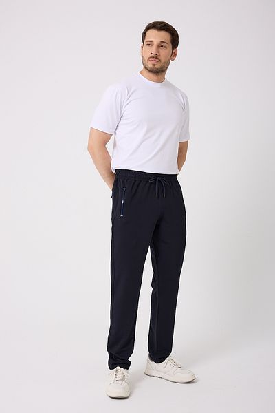 Fors Life Σκούρο Navy Blue Κλασικό Παντελόνι Φούτερ με Λεπτομέρεια Κέντημα στην Τσέπη