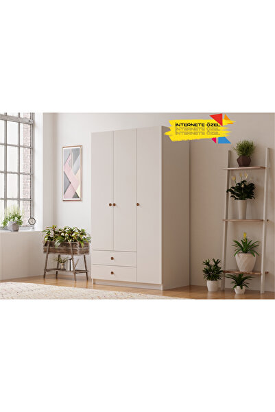 Rabi Ecem 3 Kapaklı 2 Çekmeceli Gardırop