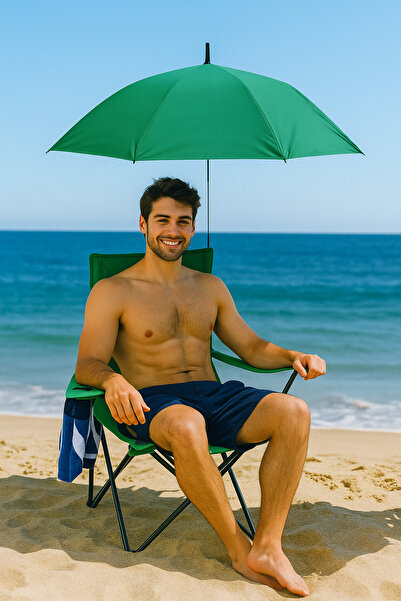 homenter Şemsiyeli Katlanabilir Plaj Koltuğu – Taşınabilir Gölgelikli Kamp, Plaj Şezlongu