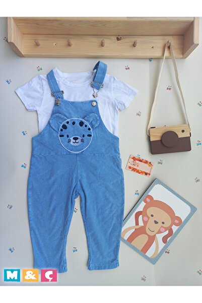 MÇ FAMİLY STORe KIZ ERKEK BEBEK Çocuk Jean Salopet 2' Li Kot Tulum Takim