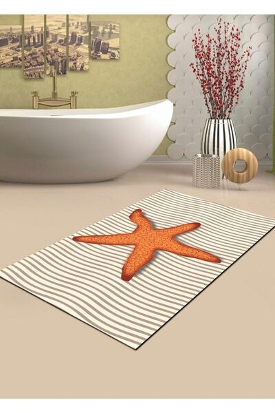 Ardizayn سجادة حمام بقاعدة منسوجة من القطن، مقاومة للانزلاق، مقاومة للتساقط، ...