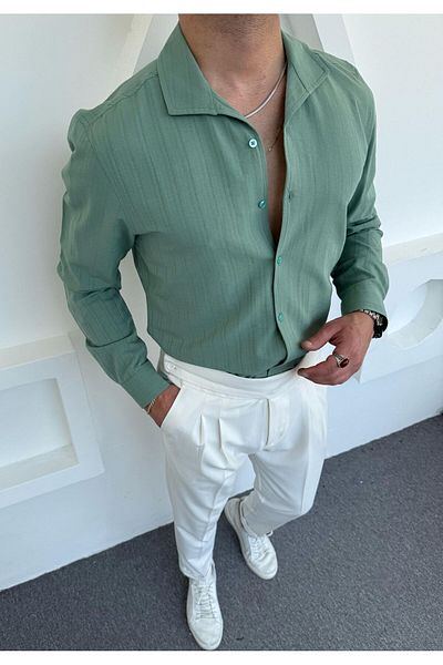 DEFES Cotton Oversized Turtleneck Long Sleeve Shirt