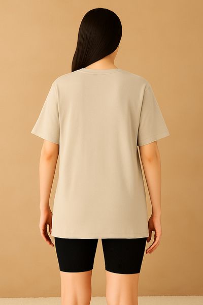 ocke Van Gogh Printed Loose Cut Oversize Off Shoulder T-Shirt