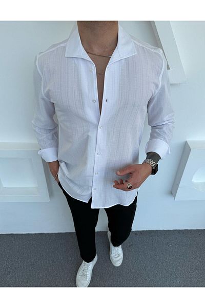 DEFES Cotton Oversized Turtleneck Long Sleeve Shirt