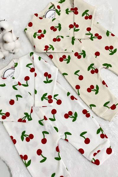 VERONA TARZ Floral Patterned 2-Piece Jumpsuit Set for 1-3-6 Months Baby Girl