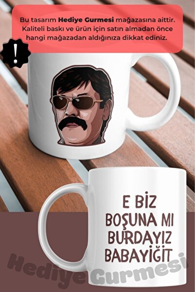 Hediye Gurmesi وولف فالي ماتشيل هل نحن هنا عبثًا يا بابايغيت كوب بورسلين مكتوب