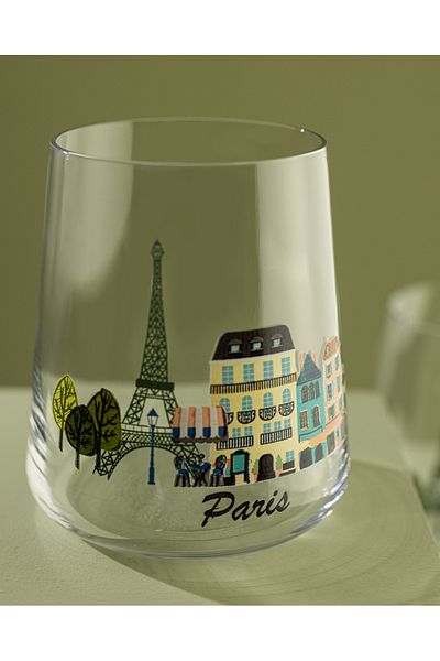 Madame Coco Paris City Set of 2 Water Glasses - Transparent