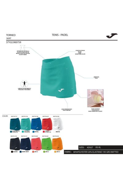 Joma Open Ii White Tennis Skirt 900759.200