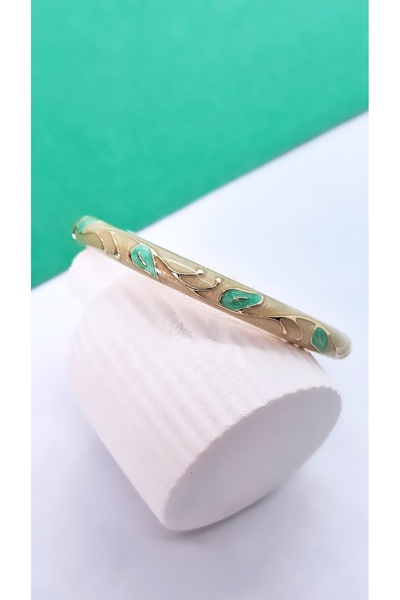 Serenity سوار زاماك مطلي بالنحاس الساتان الملون المزخرف