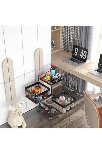 Primo Plus Multi-layer Rotating Kitchen Storage Rack, Fruit And Vegetable Storage Basket, Floor Standing 4 Tire