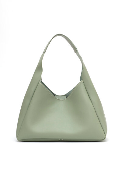 SHAKA Mint Green Shk19 Faux Leather, Snap Closure, Single Compartment, Zippered Makeup Bag, Hand, Arm and Shoulder Bag