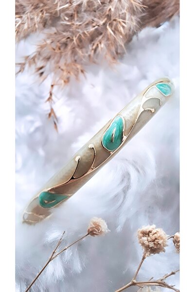 Serenity سوار زاماك مطلي بالنحاس الساتان الملون المزخرف