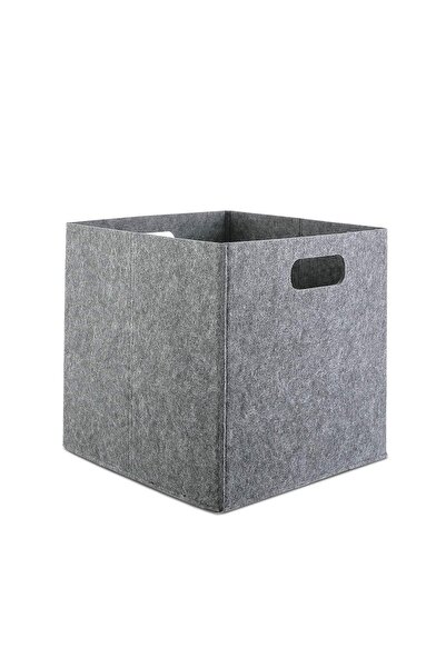 HOMİNG 4 Pieces Gray Multi-Purpose Felt Organizer Wardrobe Organizer Basket Set 30X30 cm