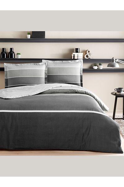 Taç Set Pilomă Bumbac Satin Dublu Hazel Antracit