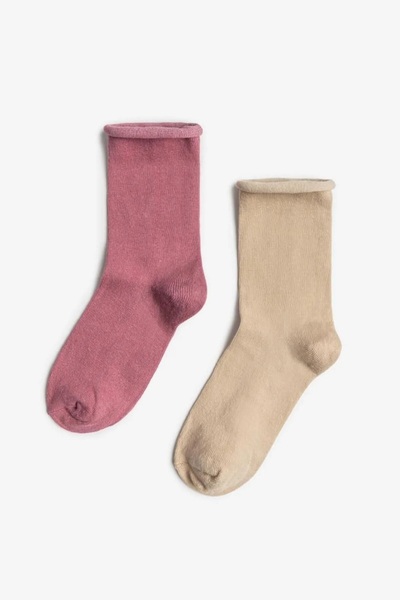 Calverton Socks عبوة من 2 جوارب نسائية من القطن العضوي غير مرنة ولا تترك علامات