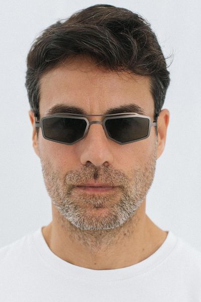 Bilge Karga Ökse Matt Silver Green Men's Sunglasses