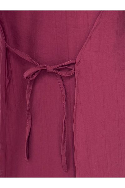 MİHRA STORE Vinmora Side Tie Kimono Strawberry Suit-Ek544 Burgundy
