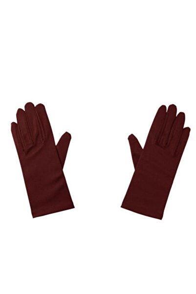 Pandoli Partidolu Saten Çocuk Eldiveni Kahverengi 3-6 Yaş Arası