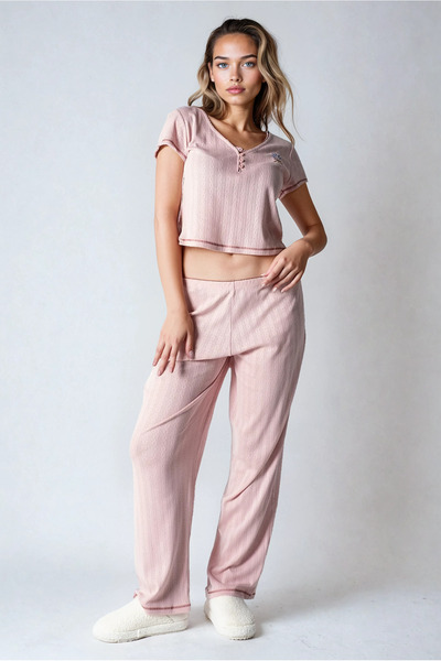 SCREENSHOT Women's Short Sleeve Cotton Pajama Set / Breathable Fabric / with Different Color Options