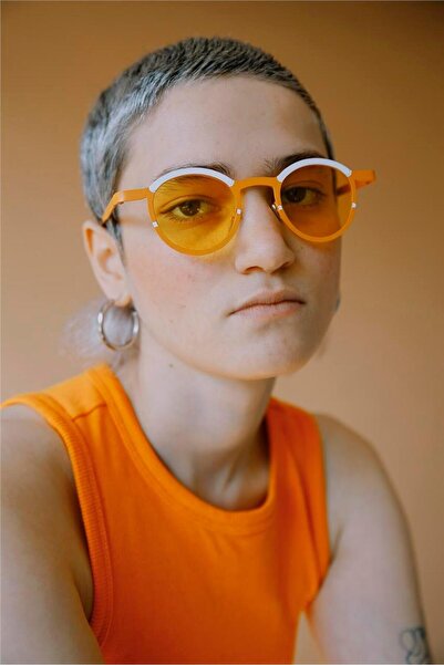 Bilge Karga نظارات شمسية توربي برتقالية بيضاء صفراء