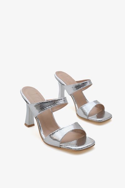 LOJO Women's Double Strap Heeled Daily Slippers Tinos