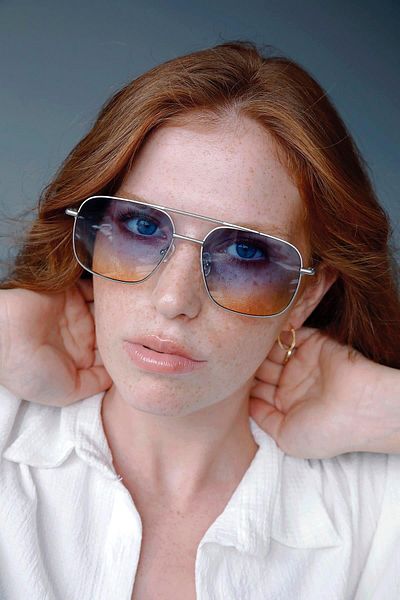 Bilge Karga Gregor Silver Blue Orange Sunglasses