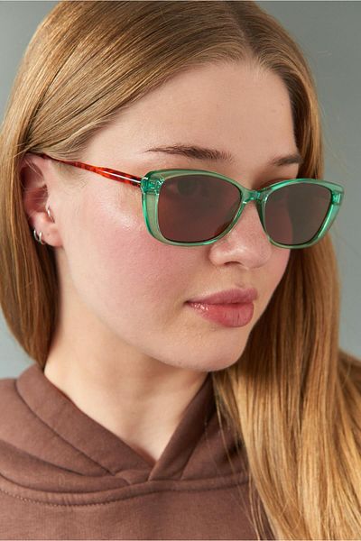 Bilge Karga Charmian Green Leopard Brown Sunglasses