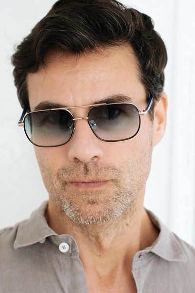 Bilge Karga Lis Silver Blue Gradient Sunglasses for Men