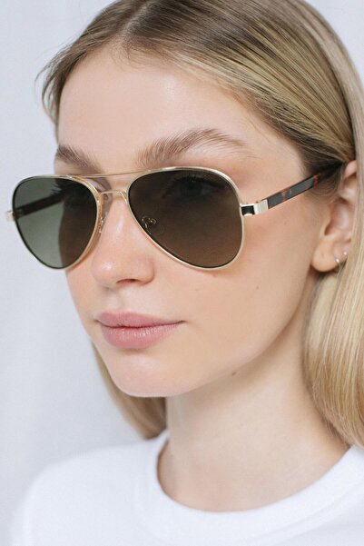 Bilge Karga Ethan Bright Gold - Green Gradient Sunglasses